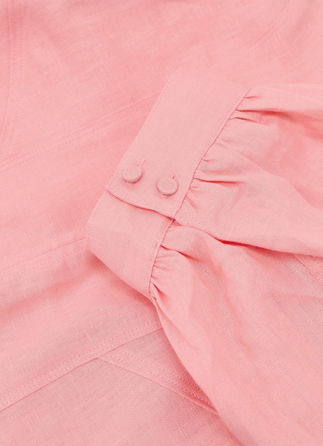 Reiss Evie tuniek van linnen met ballonmouw - detail 5 lichtroze