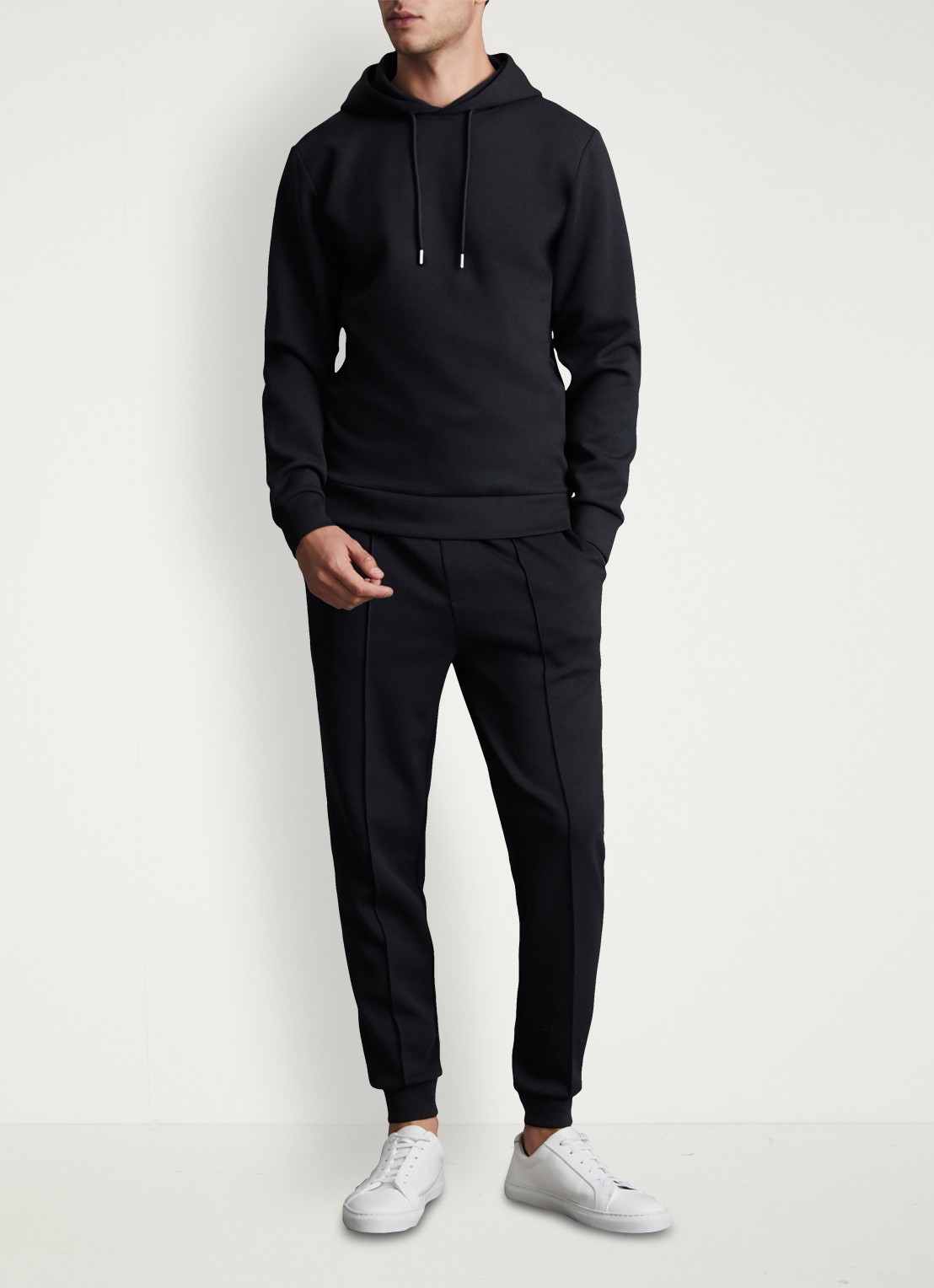 Reiss Fabien hoodie met logo - voorkant 4 donkerblauw