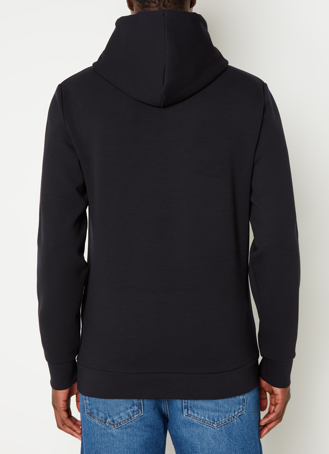 Reiss Fabien hoodie met stretch - achterkant 3 black / zwart