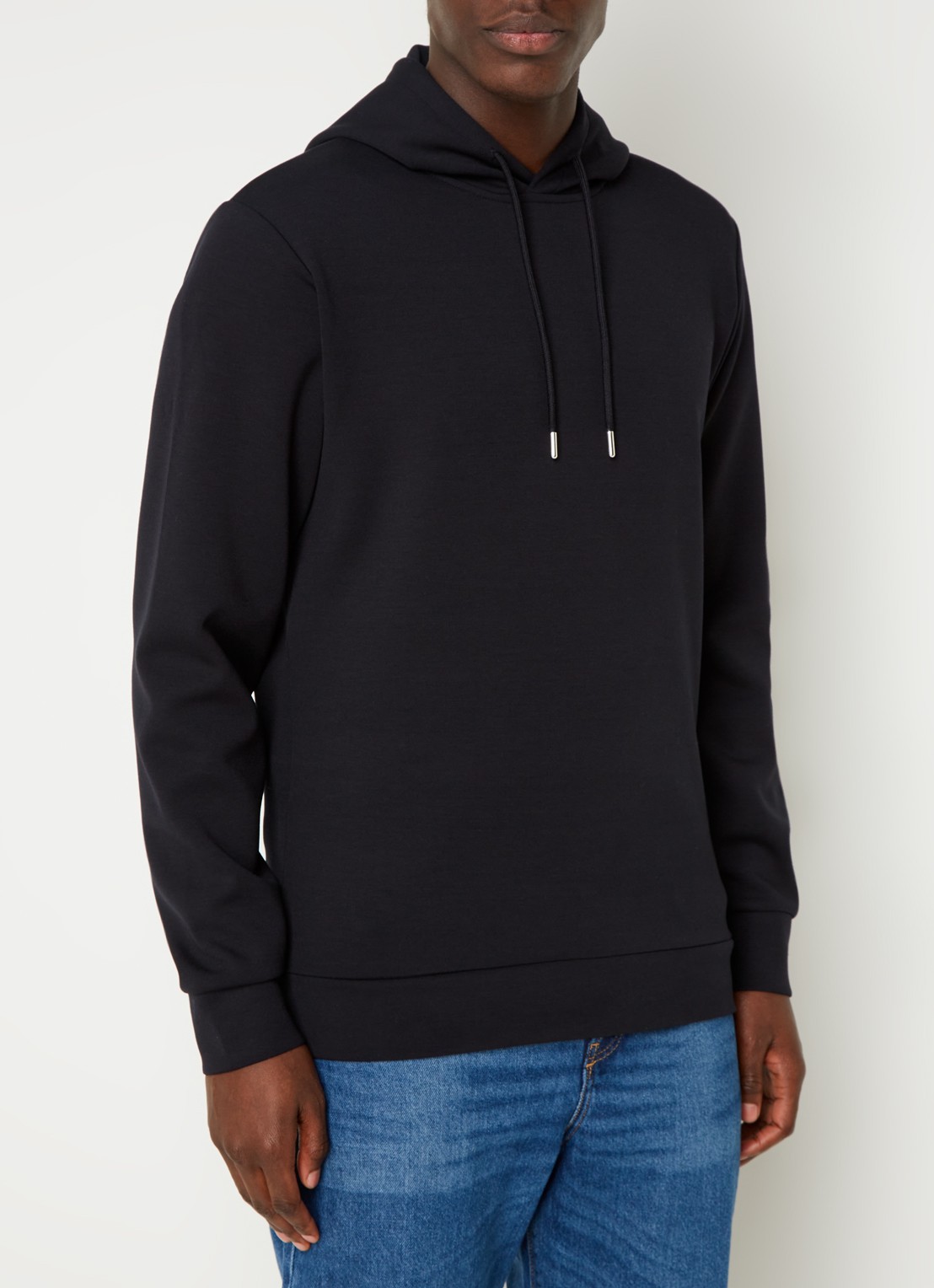 Reiss Fabien hoodie met stretch - detail 4 black / zwart