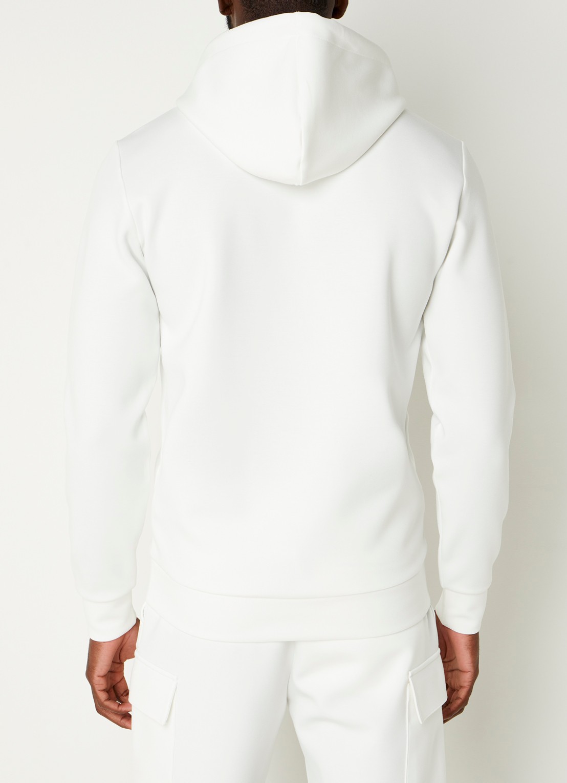 Reiss Fabien hoodie met stretch - achterkant white / wit