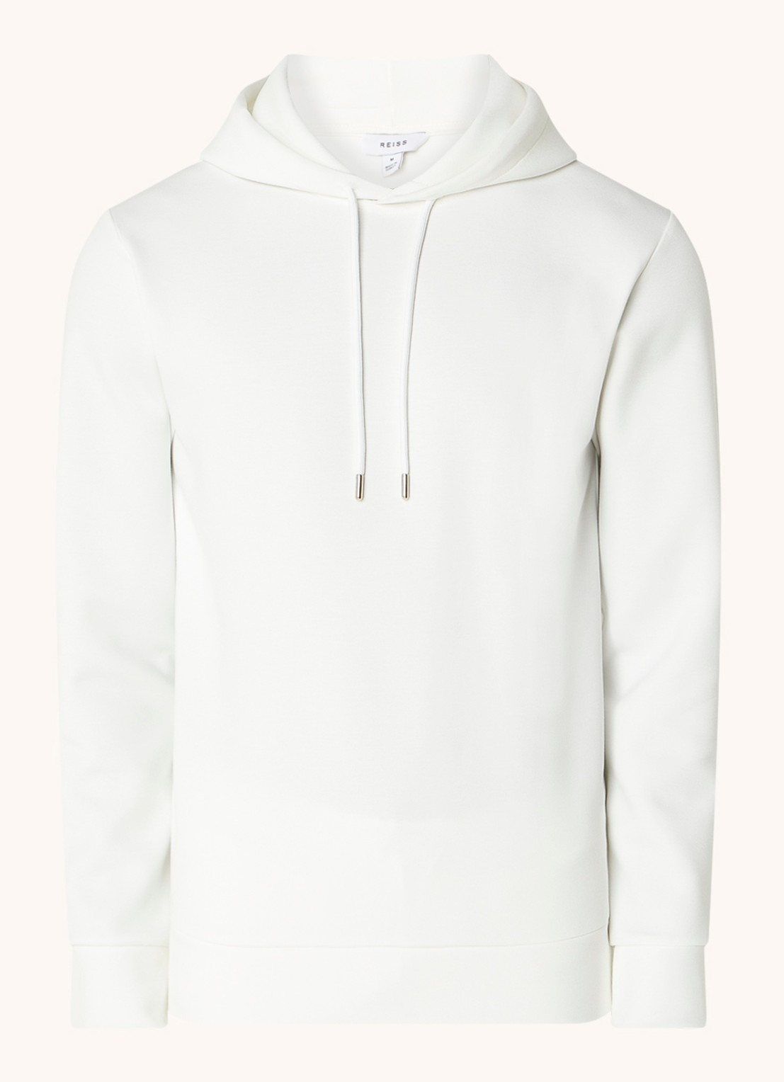 Reiss Fabien hoodie met stretch - voorkant 4 white / wit
