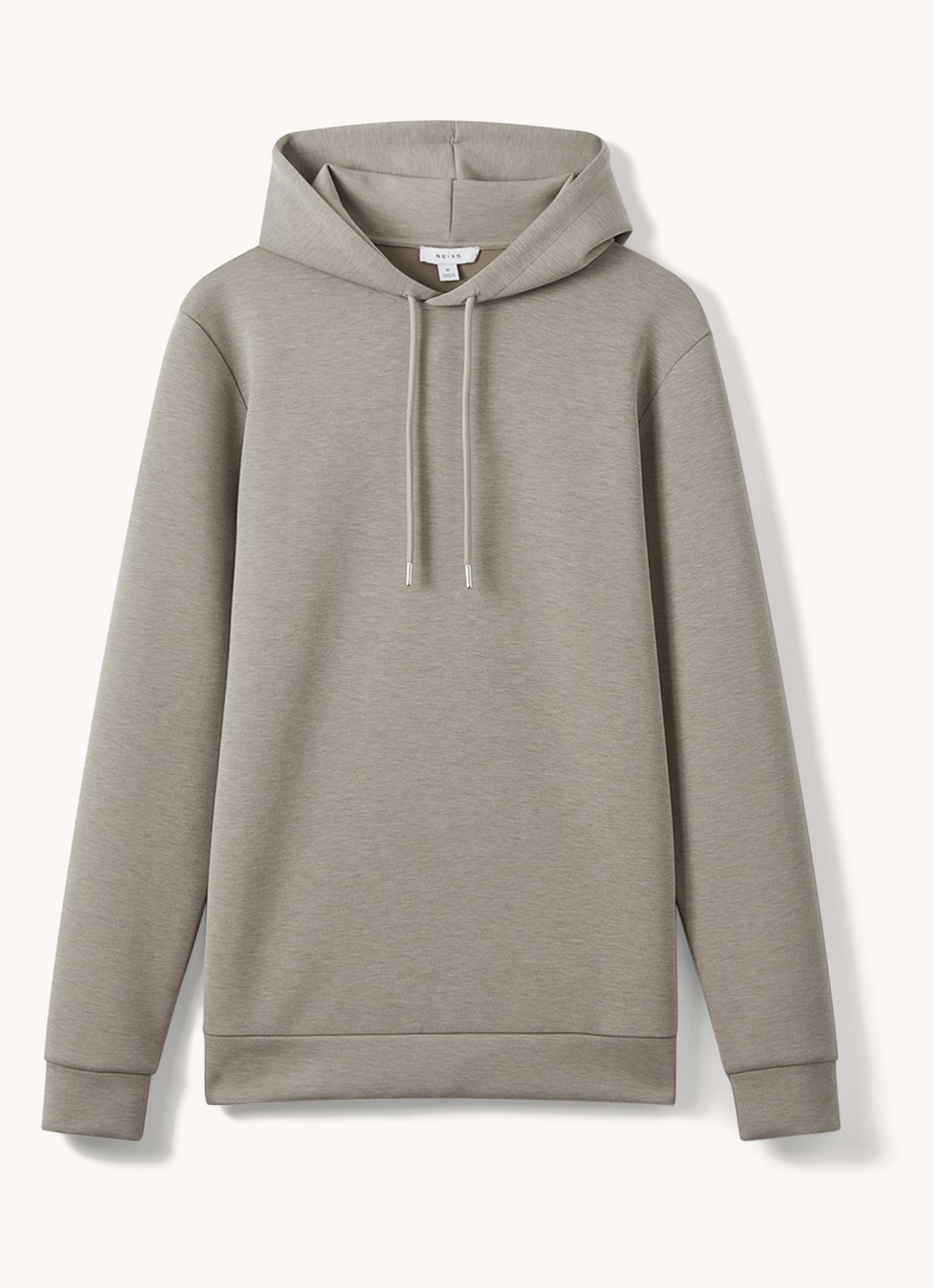 Reiss Fabien hoodie met stretch - voorkant 4 taupe