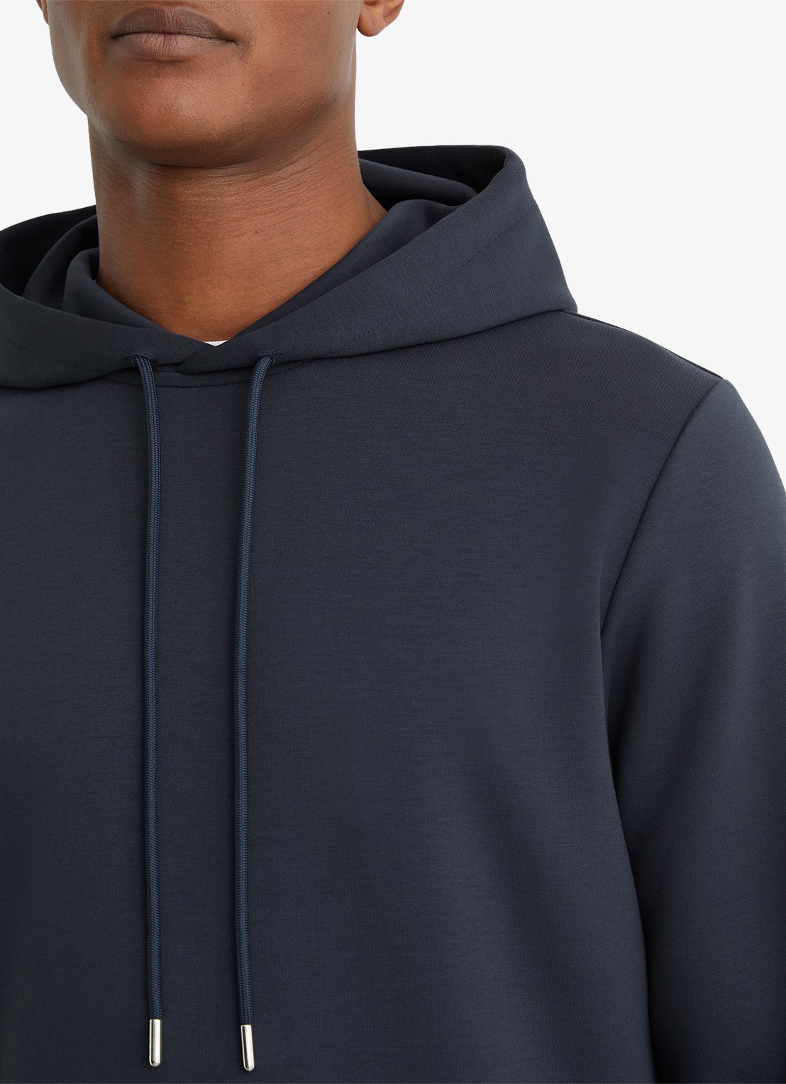 Reiss Fabien hoodie met stretch - detail 3 airforce blue / blauw