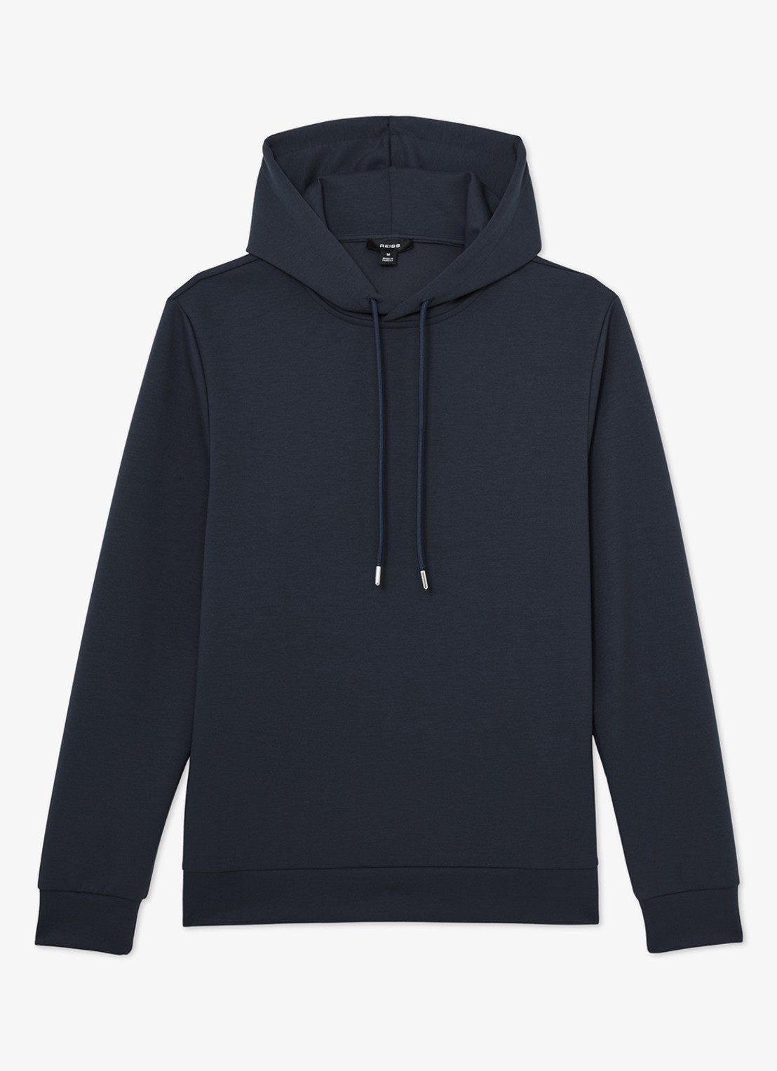 Reiss Fabien hoodie met stretch - voorkant 5 airforce blue / blauw