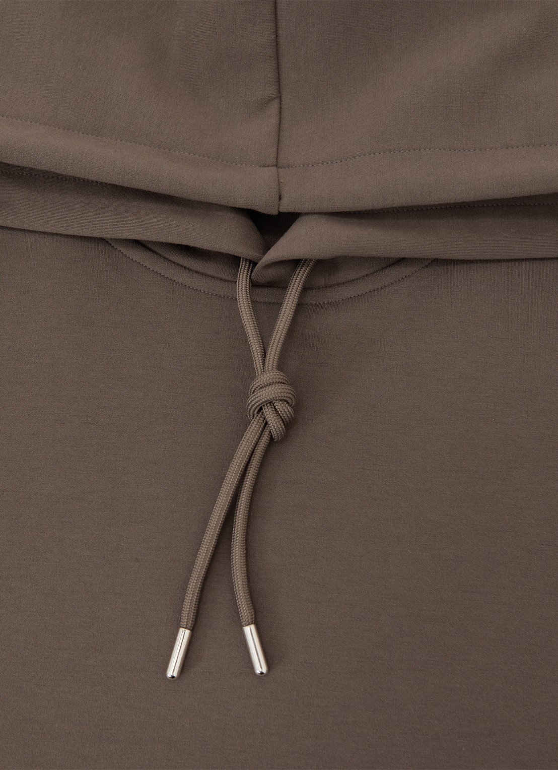 Reiss Fabien Premium Interlock hoodie met capuchon - detail 3 lichtbruin
