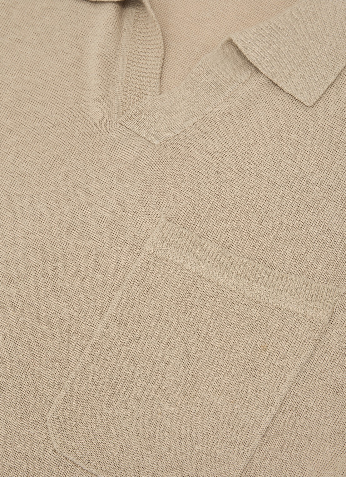 Reiss Fairmont polo van linnen - detail 5 beige