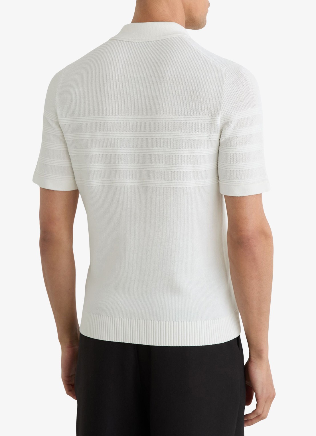 Reiss Falklands regular fit overhemd met structuur - achterkant 6 white / wit
