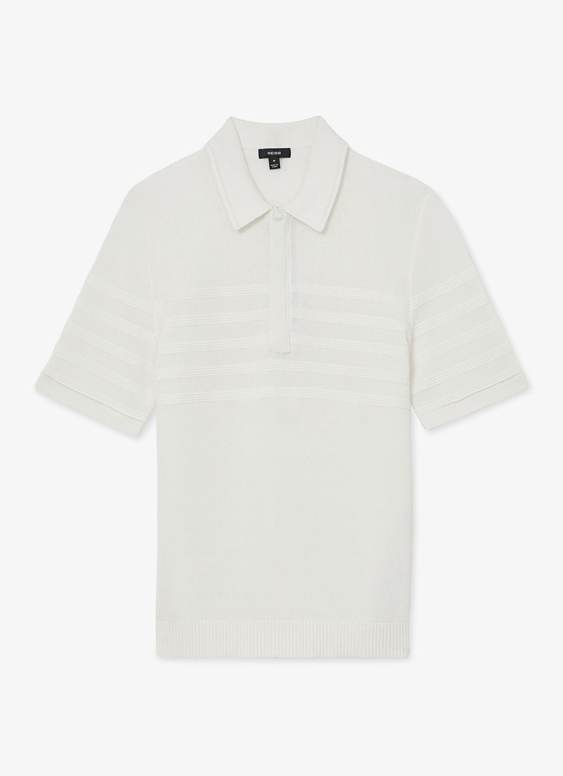 Reiss Falklands regular fit overhemd met structuur - voorkant 4 white / wit