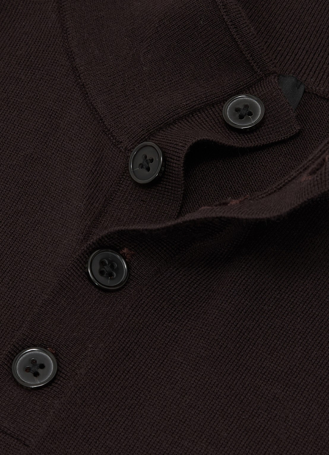 Reiss Farnham fijngebreide trui van merino wol - detail 5 chocoladebruin