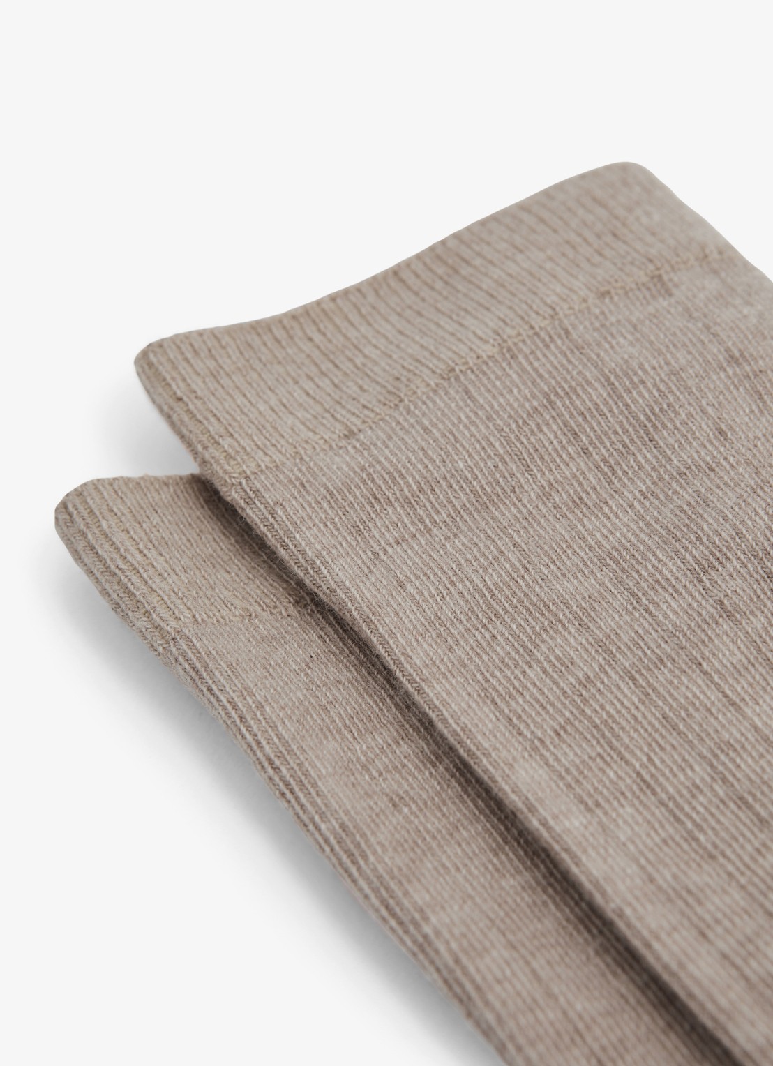 Reiss Felicia ribgebreide sokken  - detail 2 donkerbeige