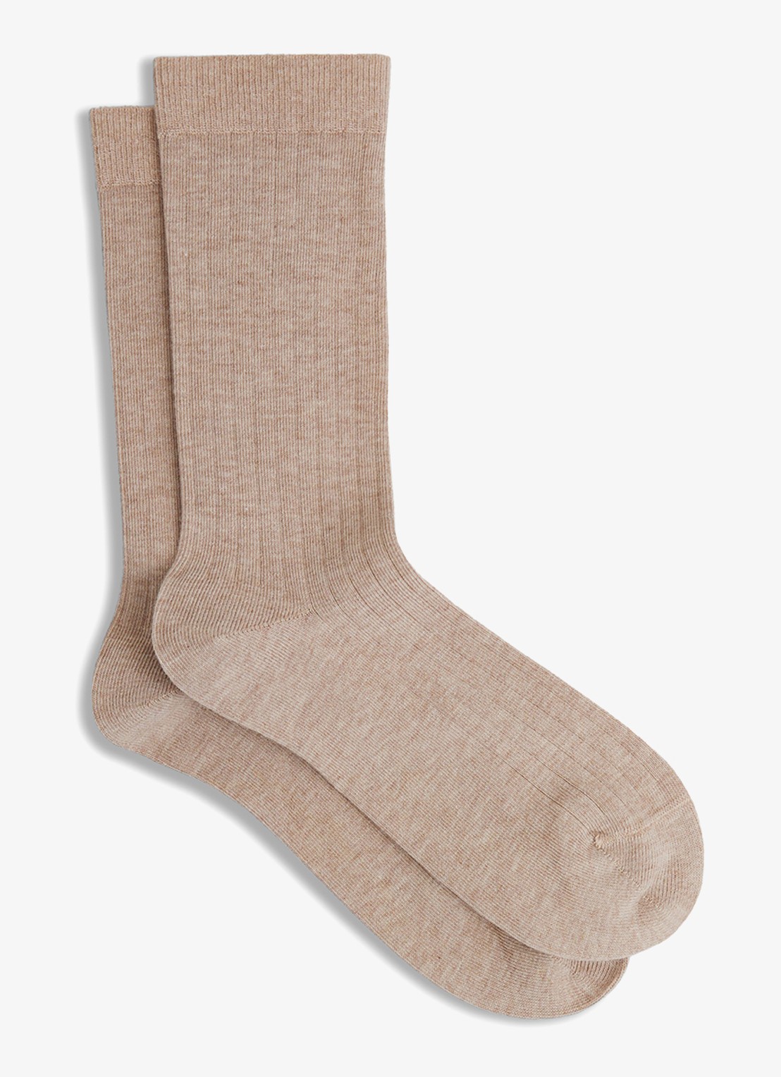 Reiss Felicia ribgebreide sokken  - voorkant 2 beige
