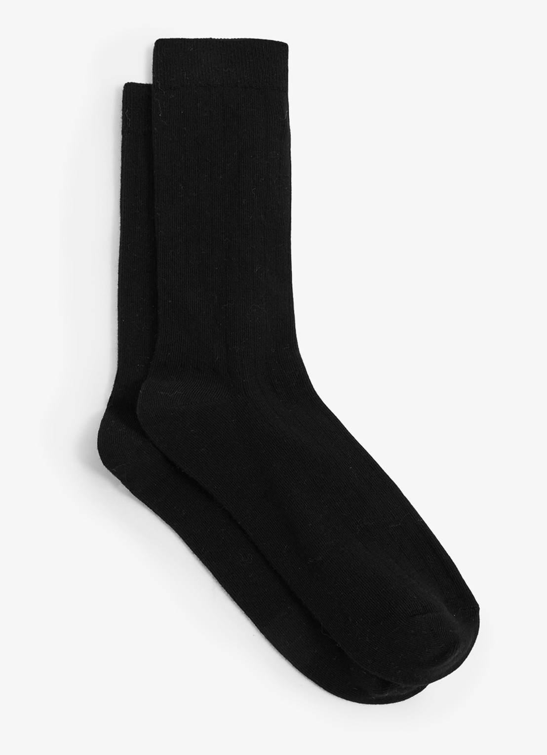 Reiss Felicia ribgebreide sokken  - voorkant black / zwart