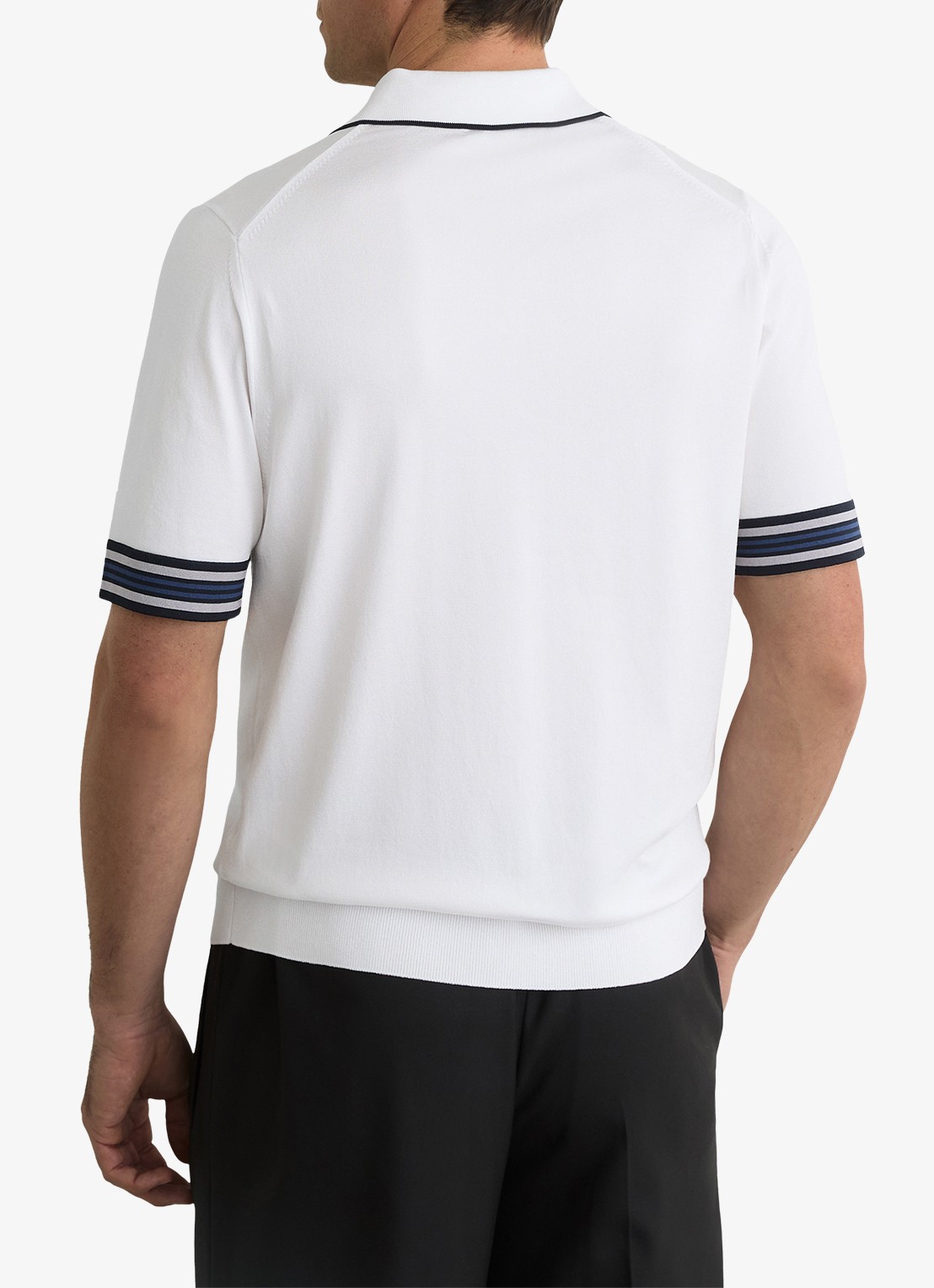 Reiss Fijngebreide trui met polokraag - achterkant 6 white / wit