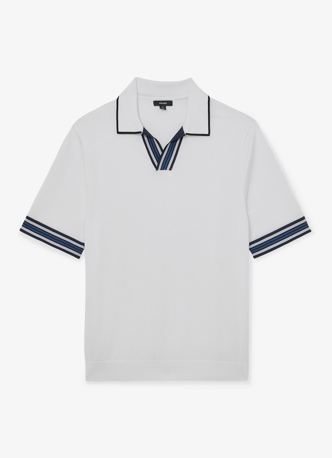 Reiss Fijngebreide trui met polokraag - voorkant white / wit
