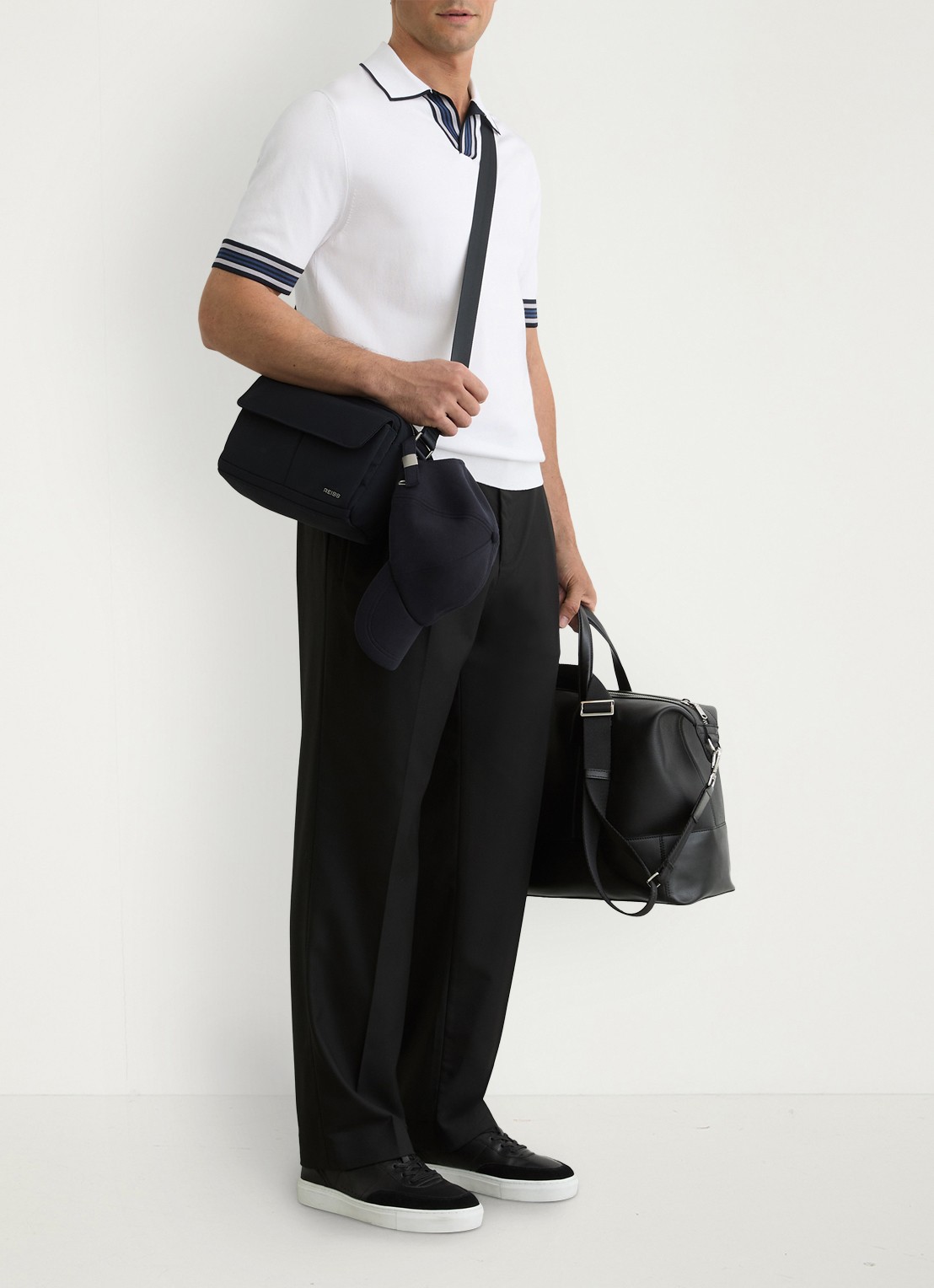 Reiss Fijngebreide trui met polokraag - voorkant 2 white / wit