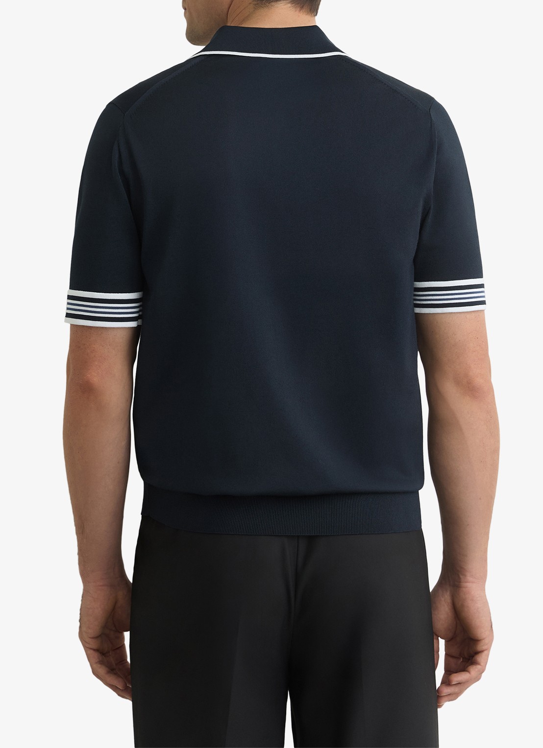 Reiss Fijngebreide trui met polokraag - achterkant 7 navy / blauw