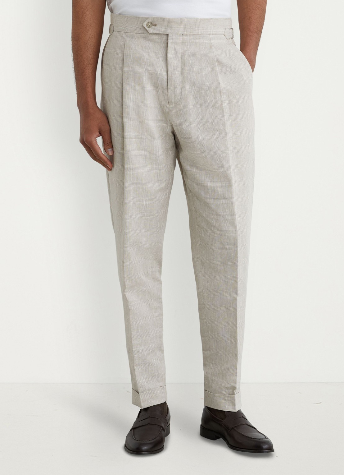 Reiss Finch tapered fit pantalon in linnenblend - detail 3 oatmeal / beige