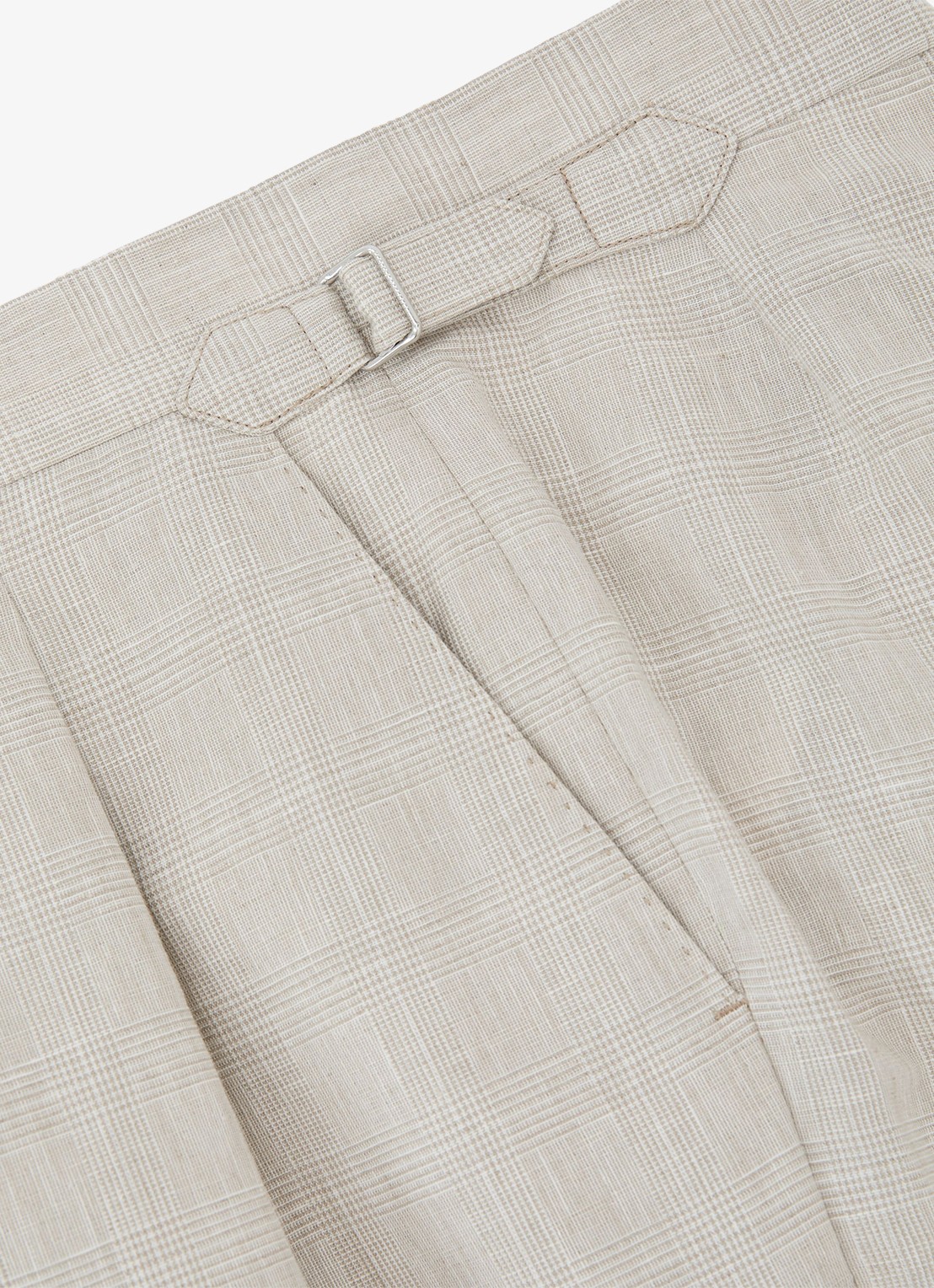 Reiss Finch tapered fit pantalon in linnenblend - detail 6 oatmeal / beige
