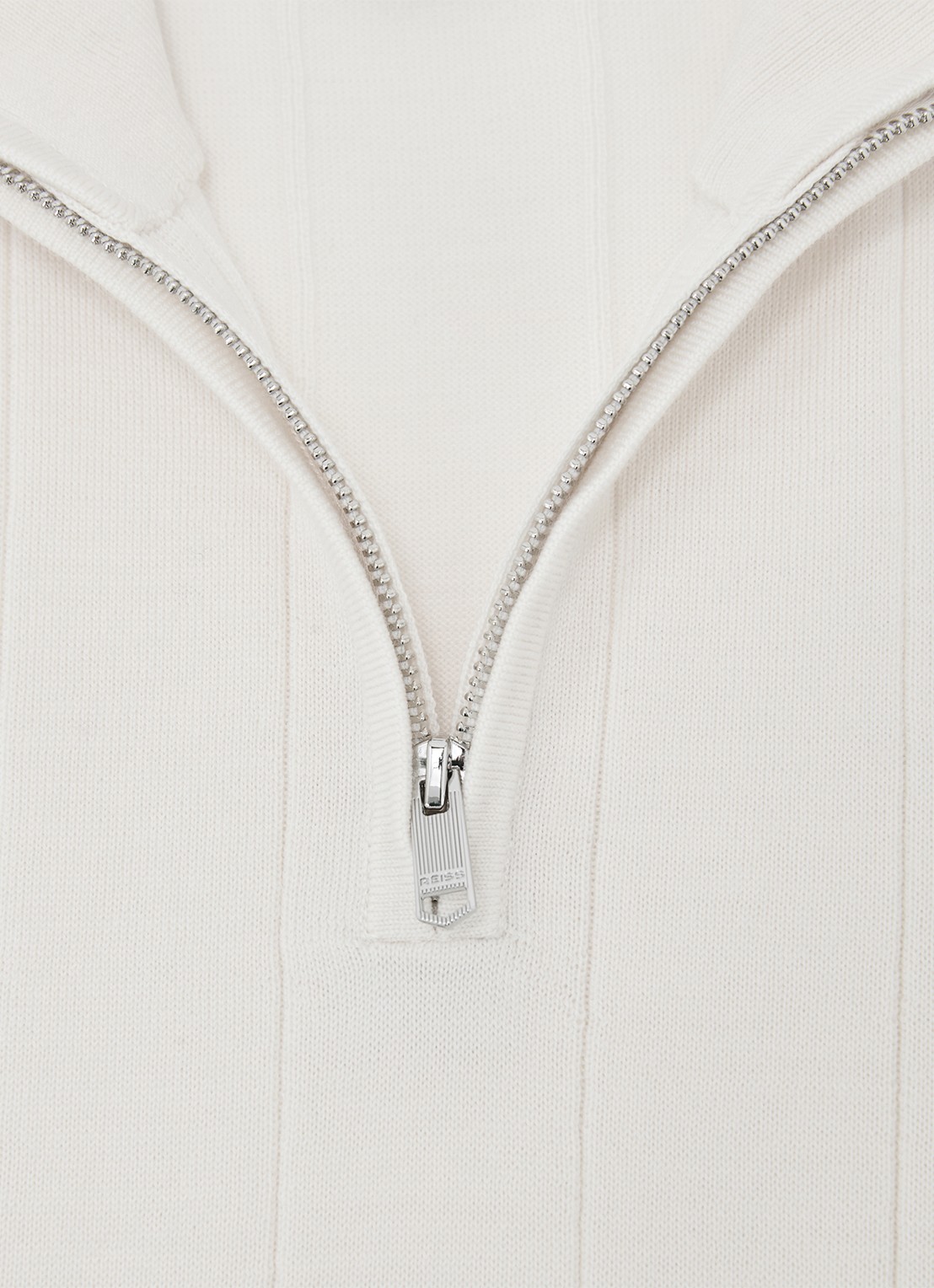 Reiss Findlay trui van merino wol met halve rits  - detail 5 wit