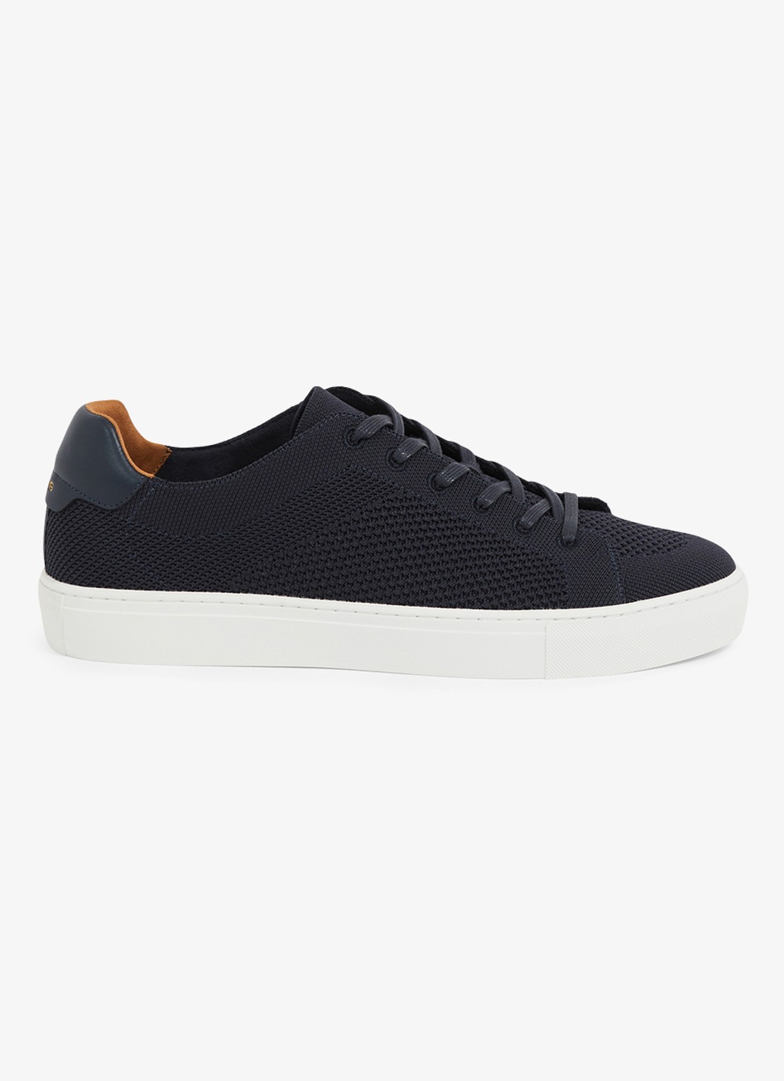 Reiss Finley sneaker met leren details - detail donkerblauw
