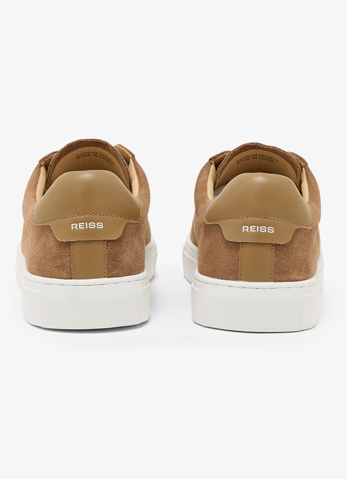 Reiss Finley sneaker van kalfssuède  - achterkant camel