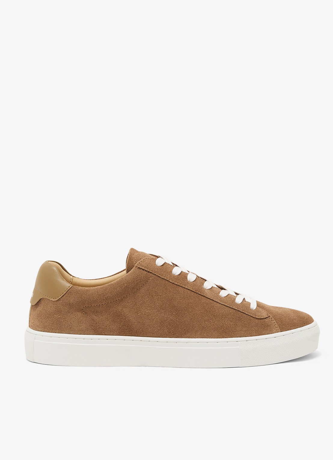 Reiss Finley sneaker van kalfssuède  - voorkant 5 camel