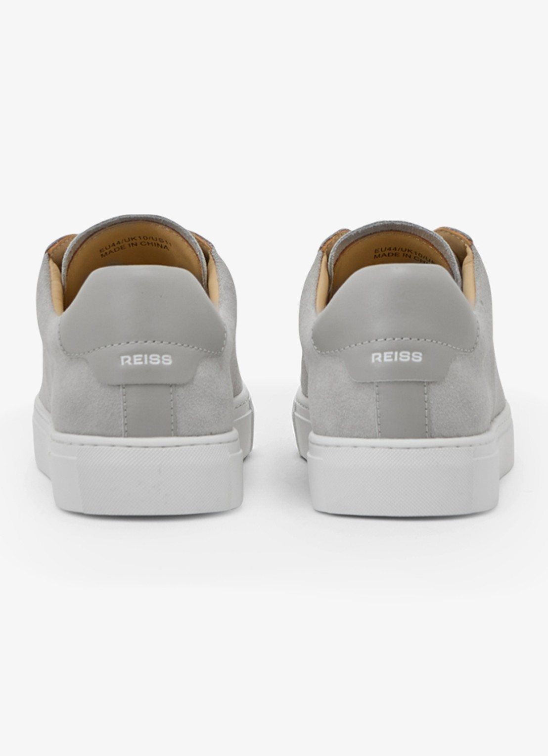 Reiss Finley sneaker van kalfssuède  - achterkant 3 lichtgrijs