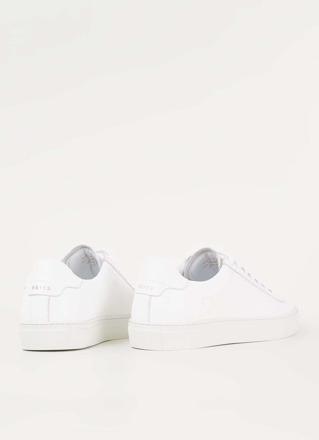 Reiss Finley sneaker van leer - detail 3 white / wit