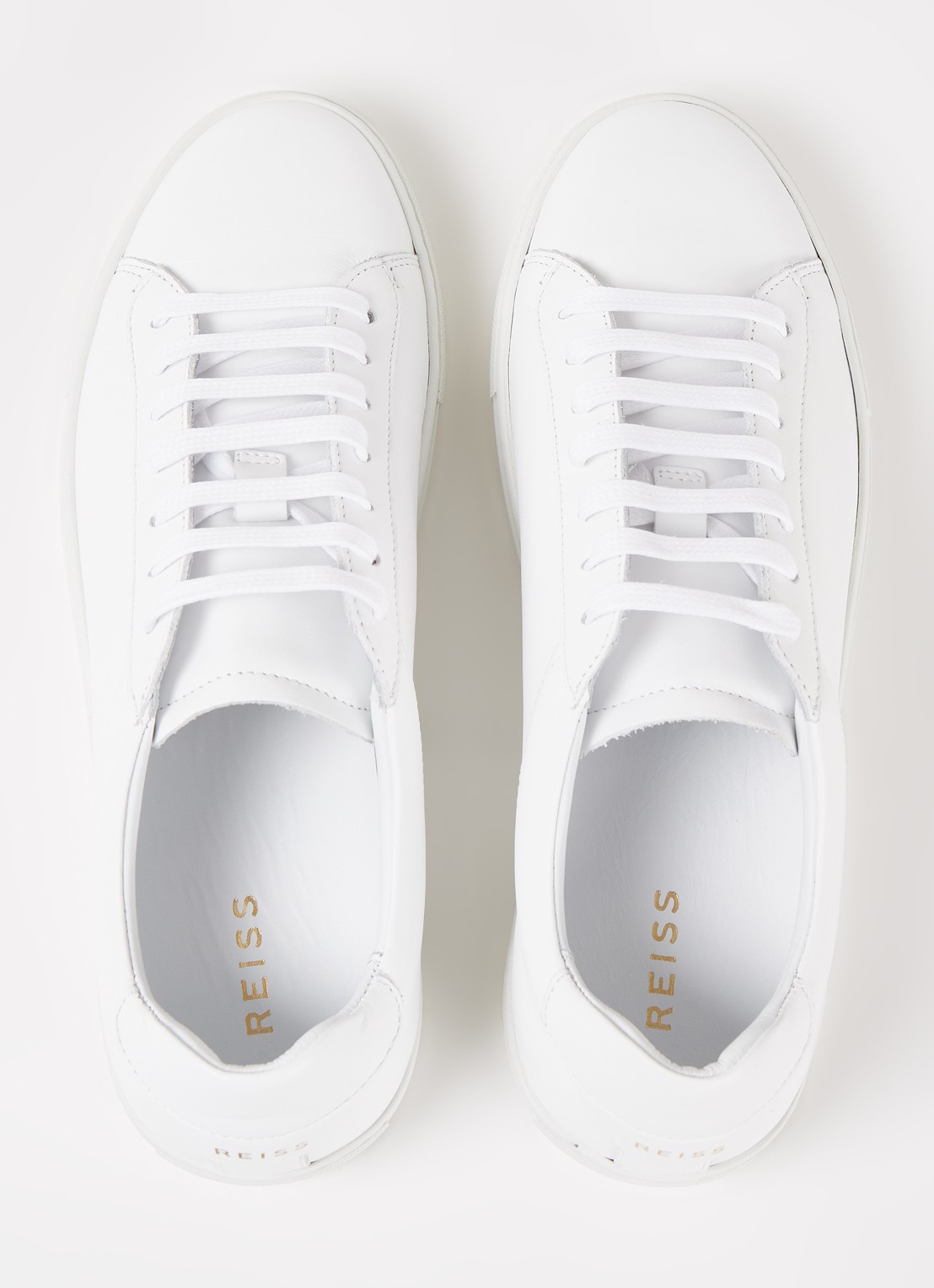 Reiss Finley sneaker van leer - detail 4 white / wit
