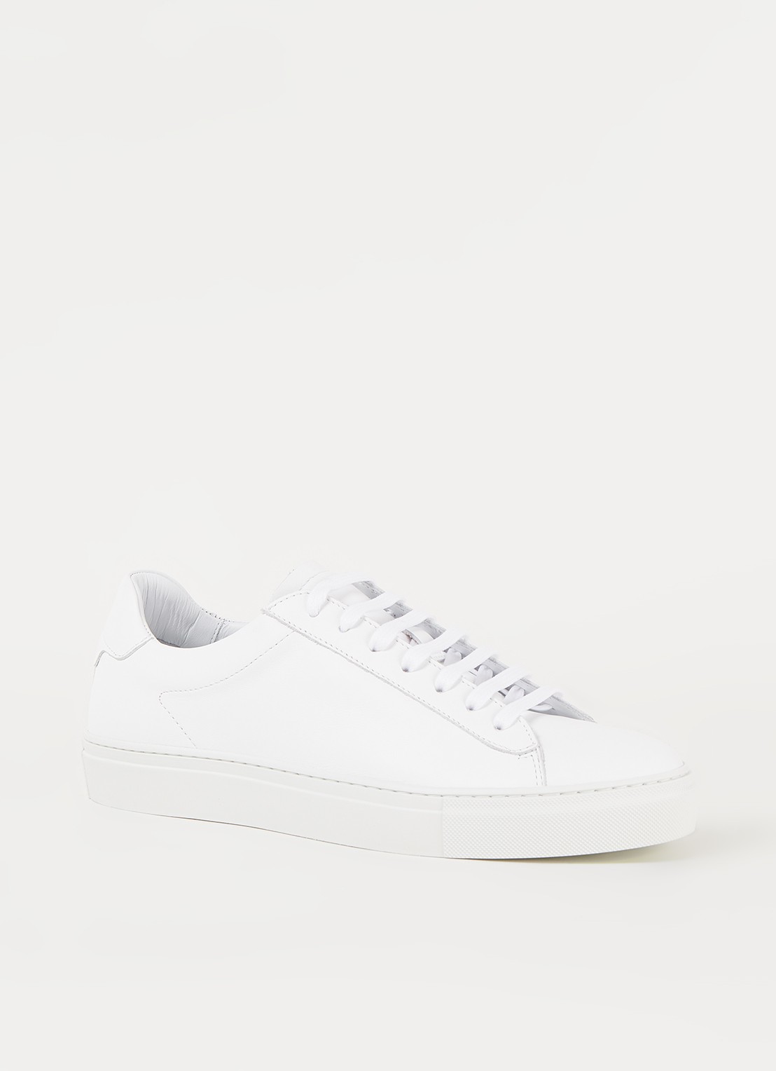 Reiss Finley sneaker van leer - voorkant white / wit