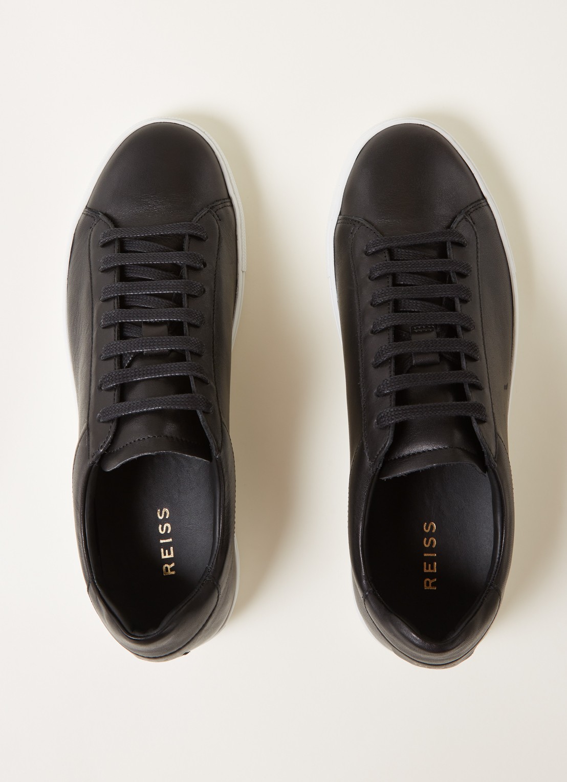 Reiss Finley sneaker van leer - detail 3 zwart