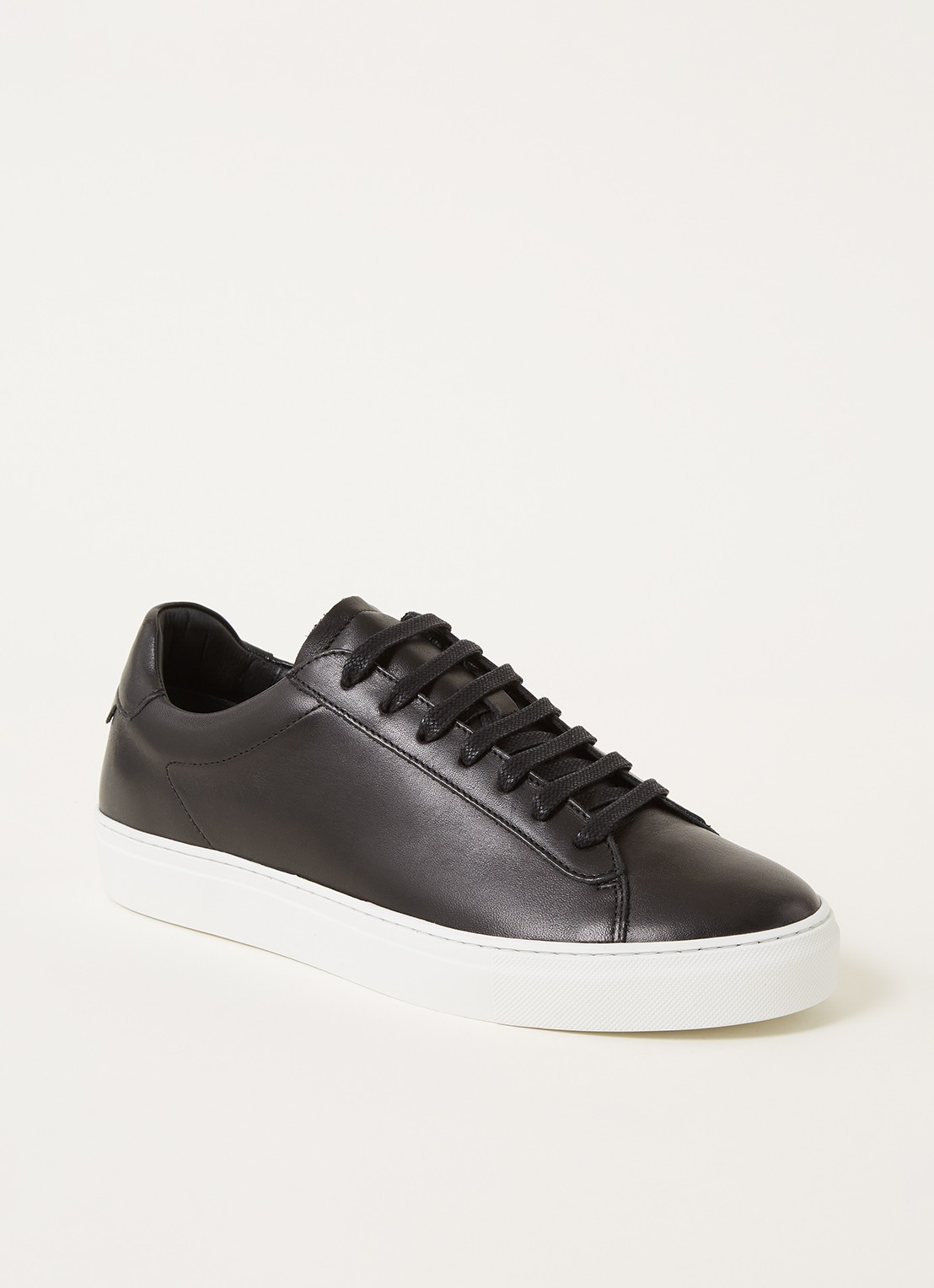 Reiss Finley sneaker van leer - voorkant 5 zwart