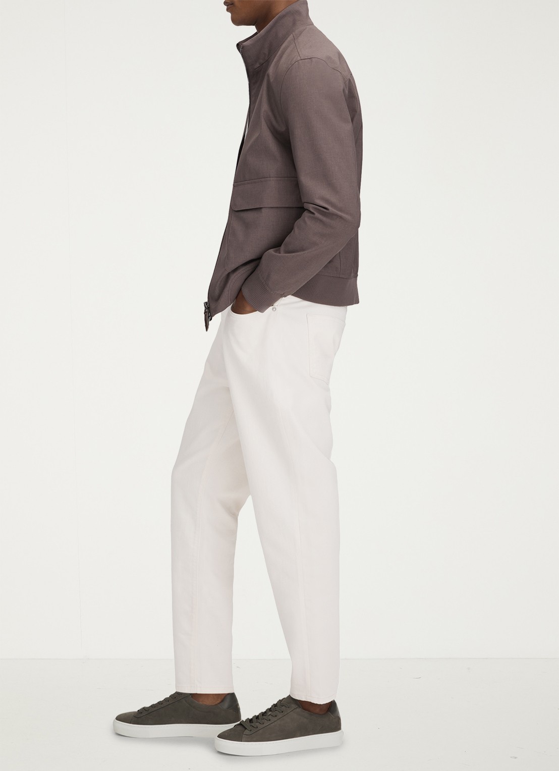 Reiss Finley sneaker van suède - voorkant 2 grijs