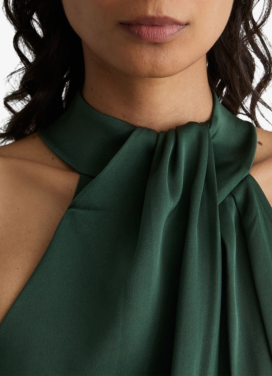 Reiss Finley wide leg jumpsuit met geplooid detail - detail 5 zeegroen
