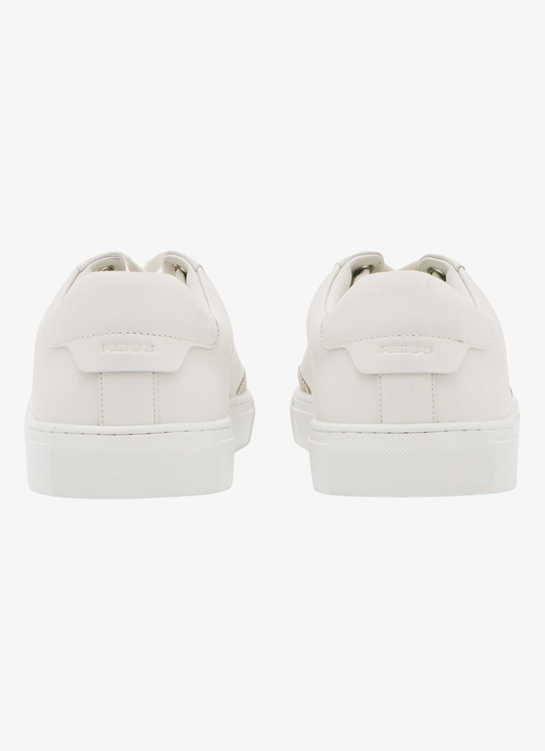 Reiss Finton sneaker van leer met suède details - achterkant 5 wit