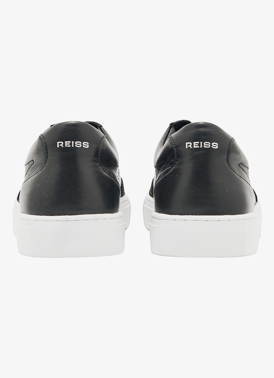 Reiss Finton sneaker van leer met suède details - achterkant 5 zwart