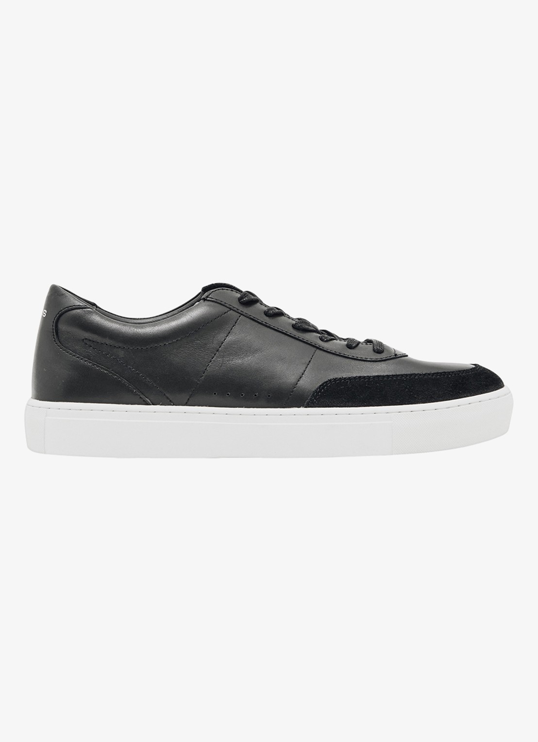 Reiss Finton sneaker van leer met suède details - voorkant 3 zwart