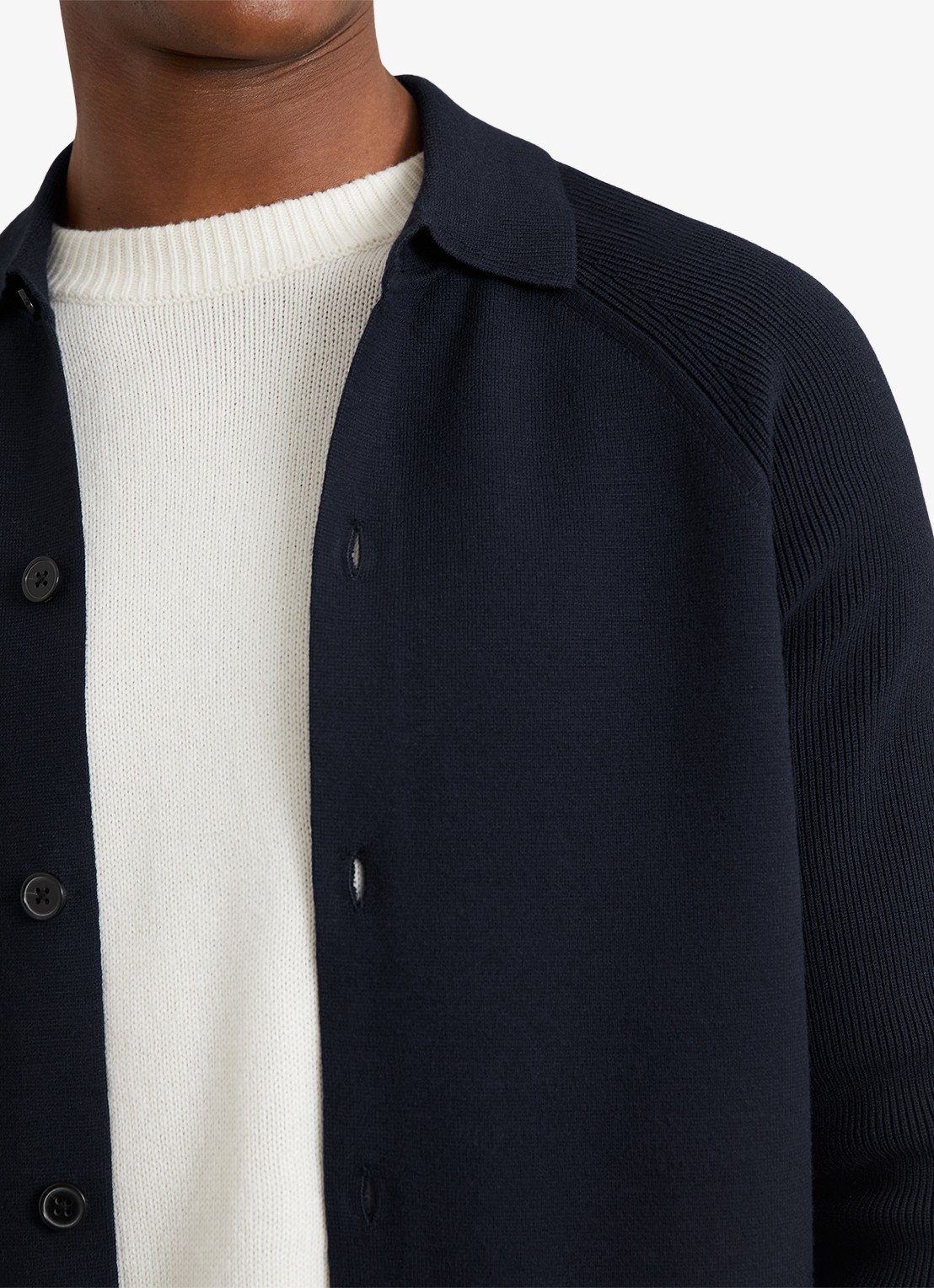 Reiss Fitzgerald fijngebreid vest met opgestikte zakken - detail 5 blauw