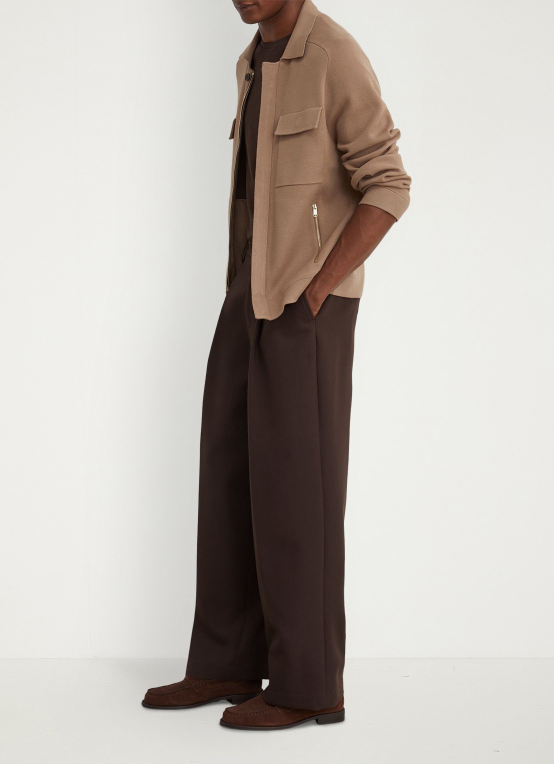 Reiss Fleetwood jack met borstzakken - voorkant 6 camel