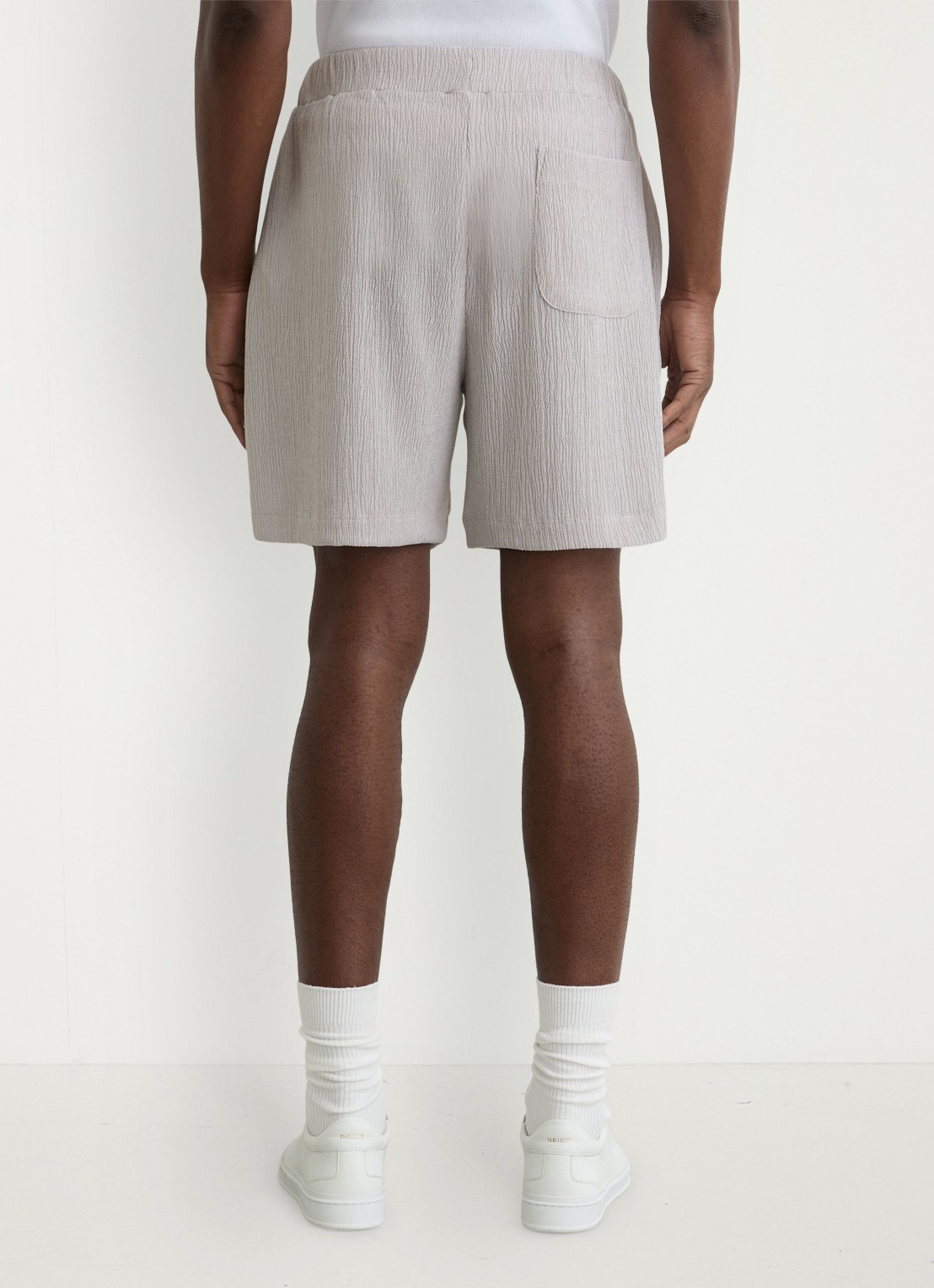 Reiss Flint straight fit korte broek met structuur - achterkant grijs