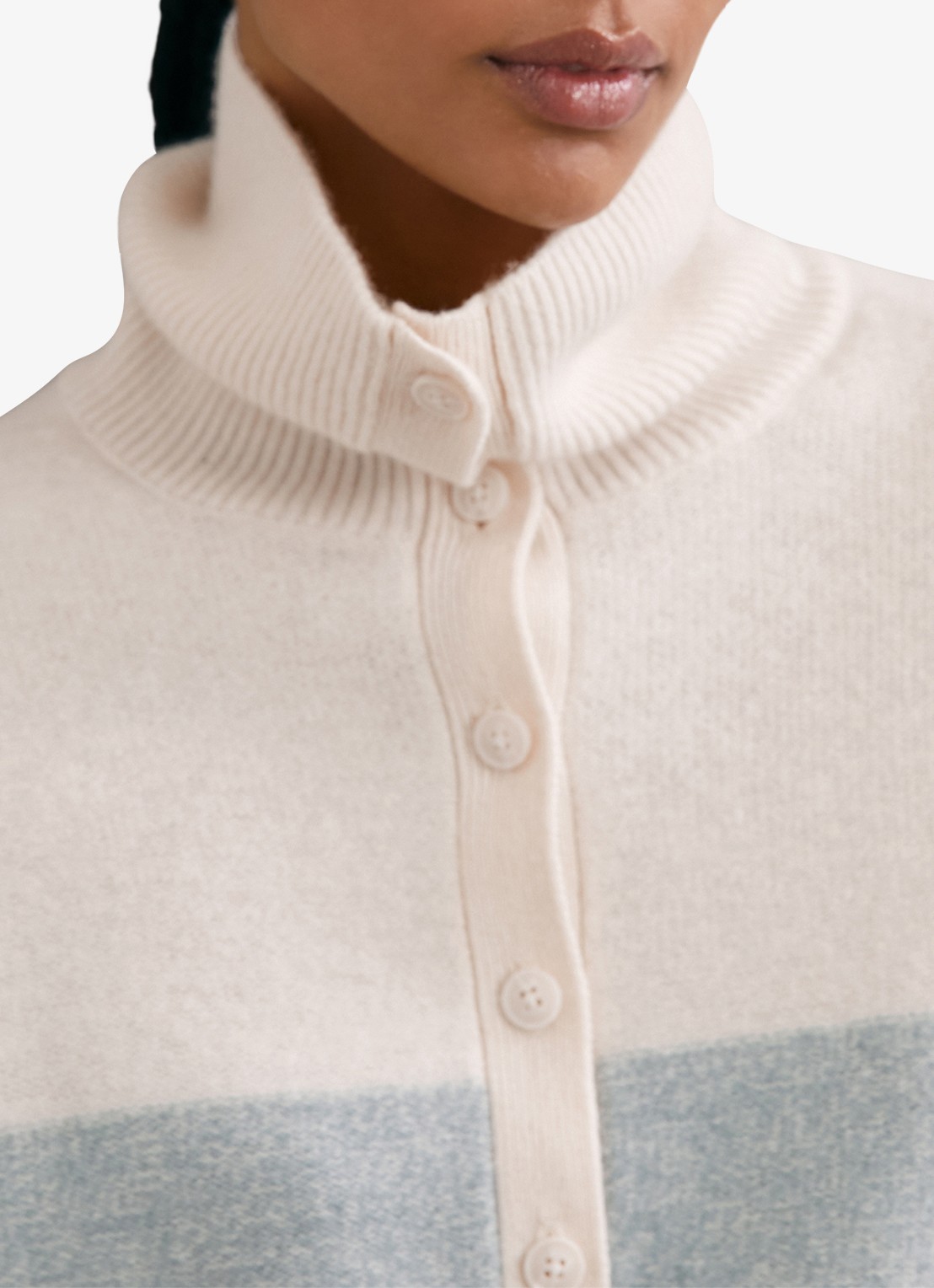 Reiss Flora fijngebreide trui met col  - detail 3 lichtblauw