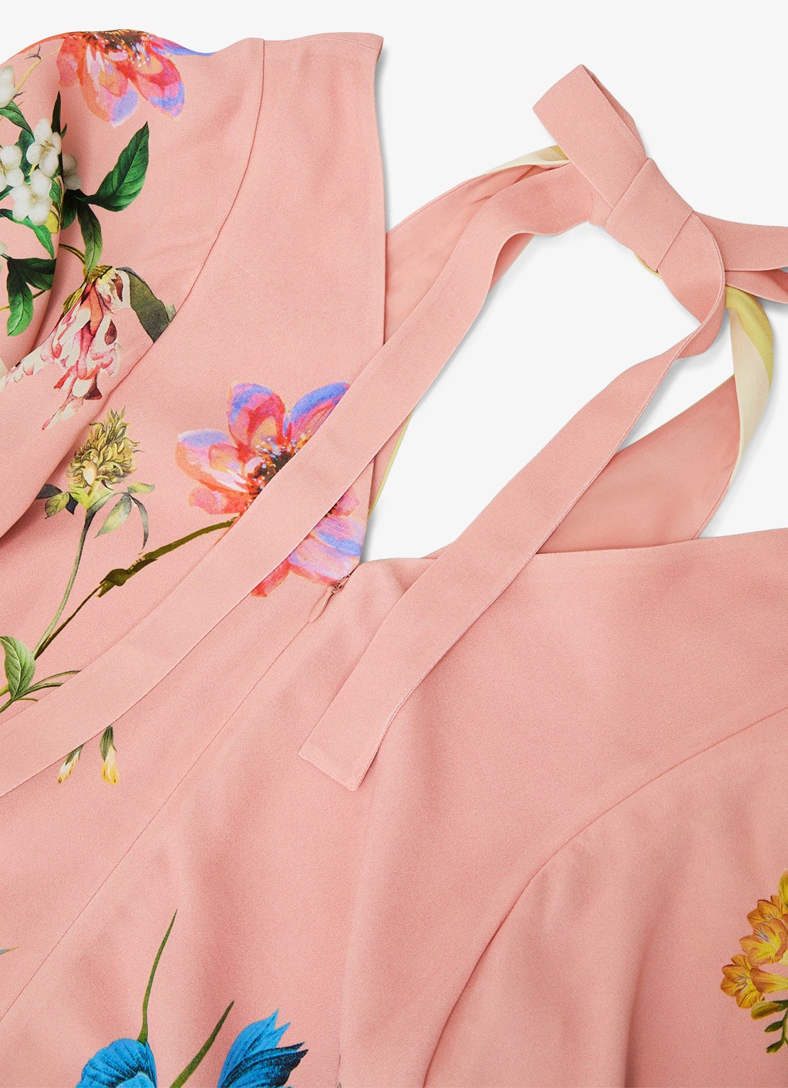 Reiss Flossy midi jurk met cut-out detail en bloemenprint - detail 5 oudroze