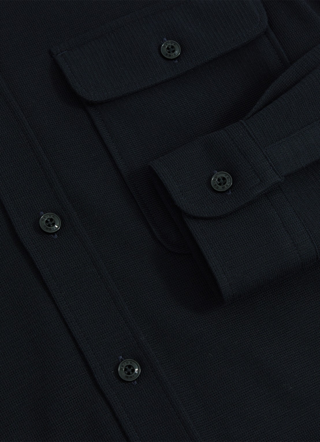 Reiss Forsithe regular fit overhemd met borstzakken - detail 3 donkerblauw
