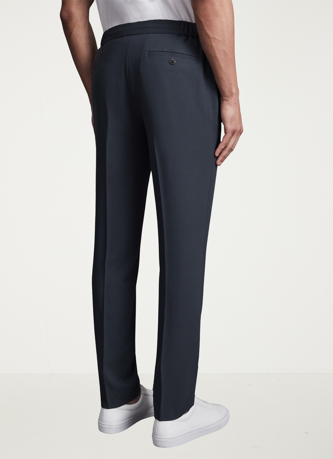 Reiss Found relaxed fit pantalon met steekzakken - achterkant 3 airforce blue / blauw