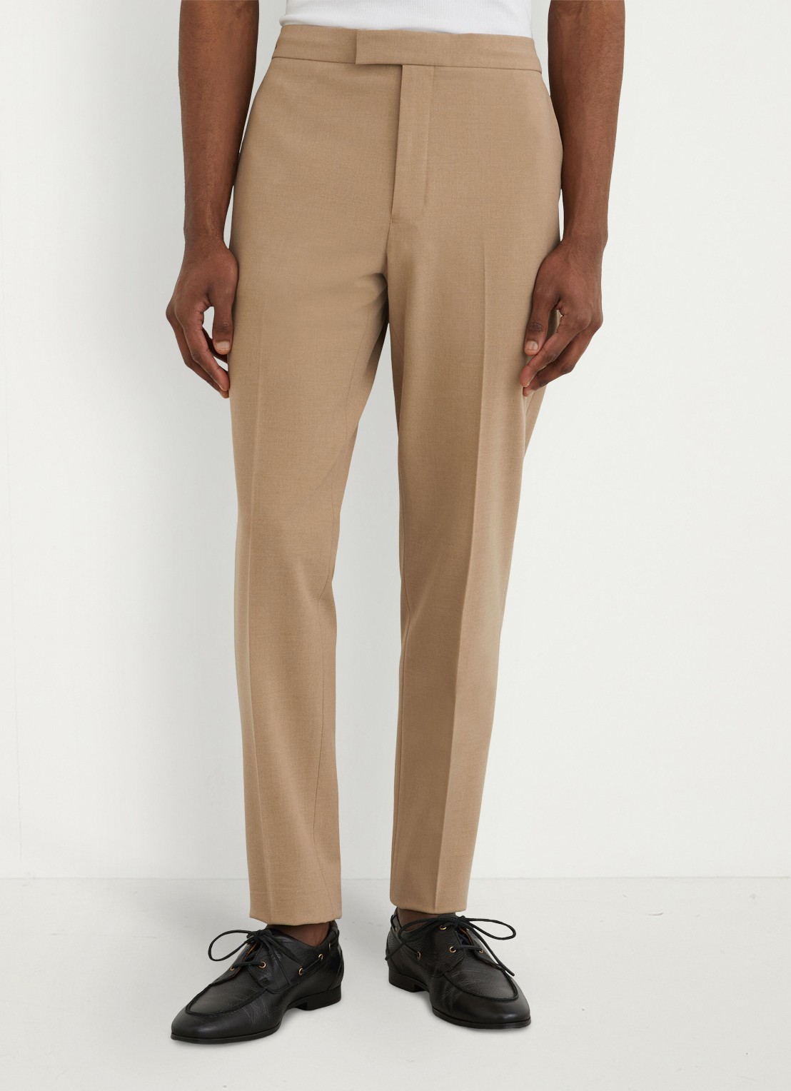 Reiss Found slim fit pantalon met steekzakken - detail bruin