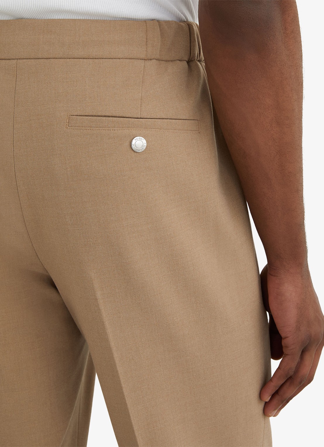 Reiss Found slim fit pantalon met steekzakken - detail 2 bruin