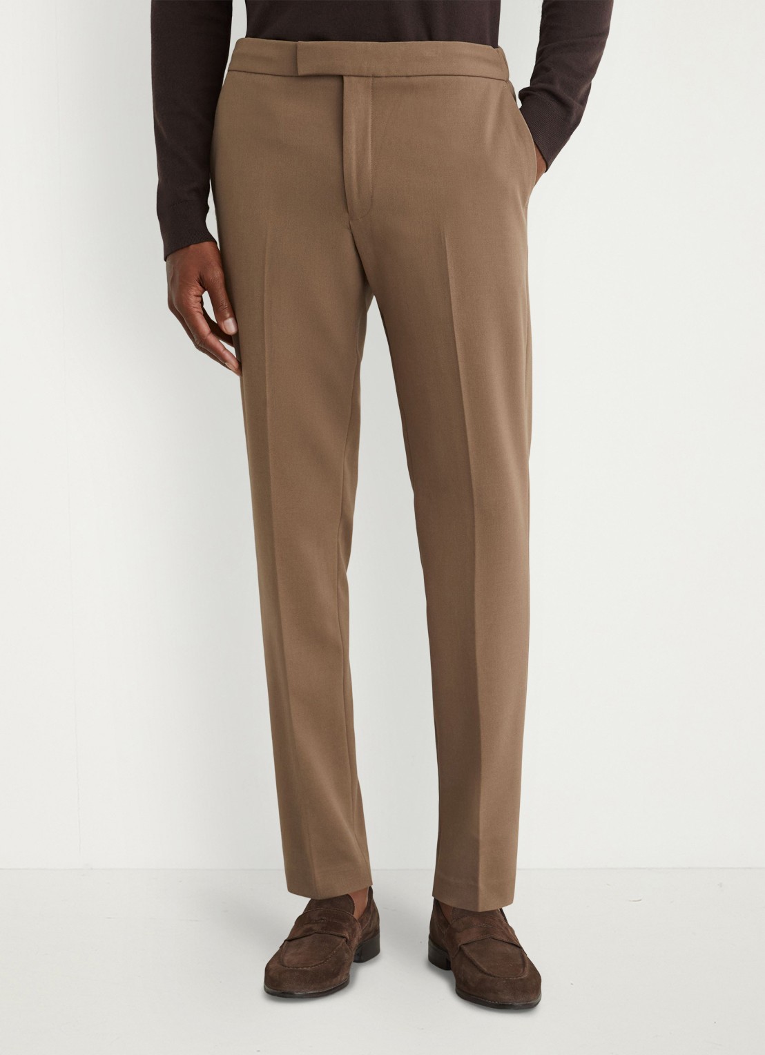 Reiss Found slim fit pantalon met steekzakken - detail 3 lichtbruin