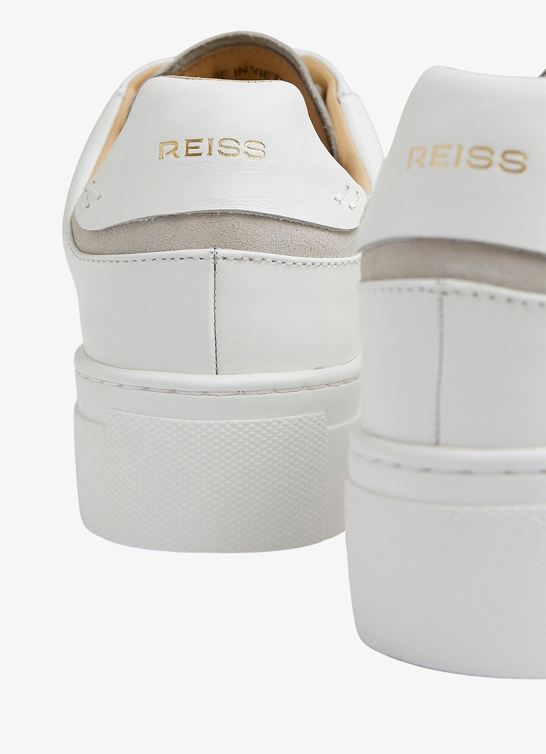 Reiss Francesca sneaker met suède detail - detail 5 wit
