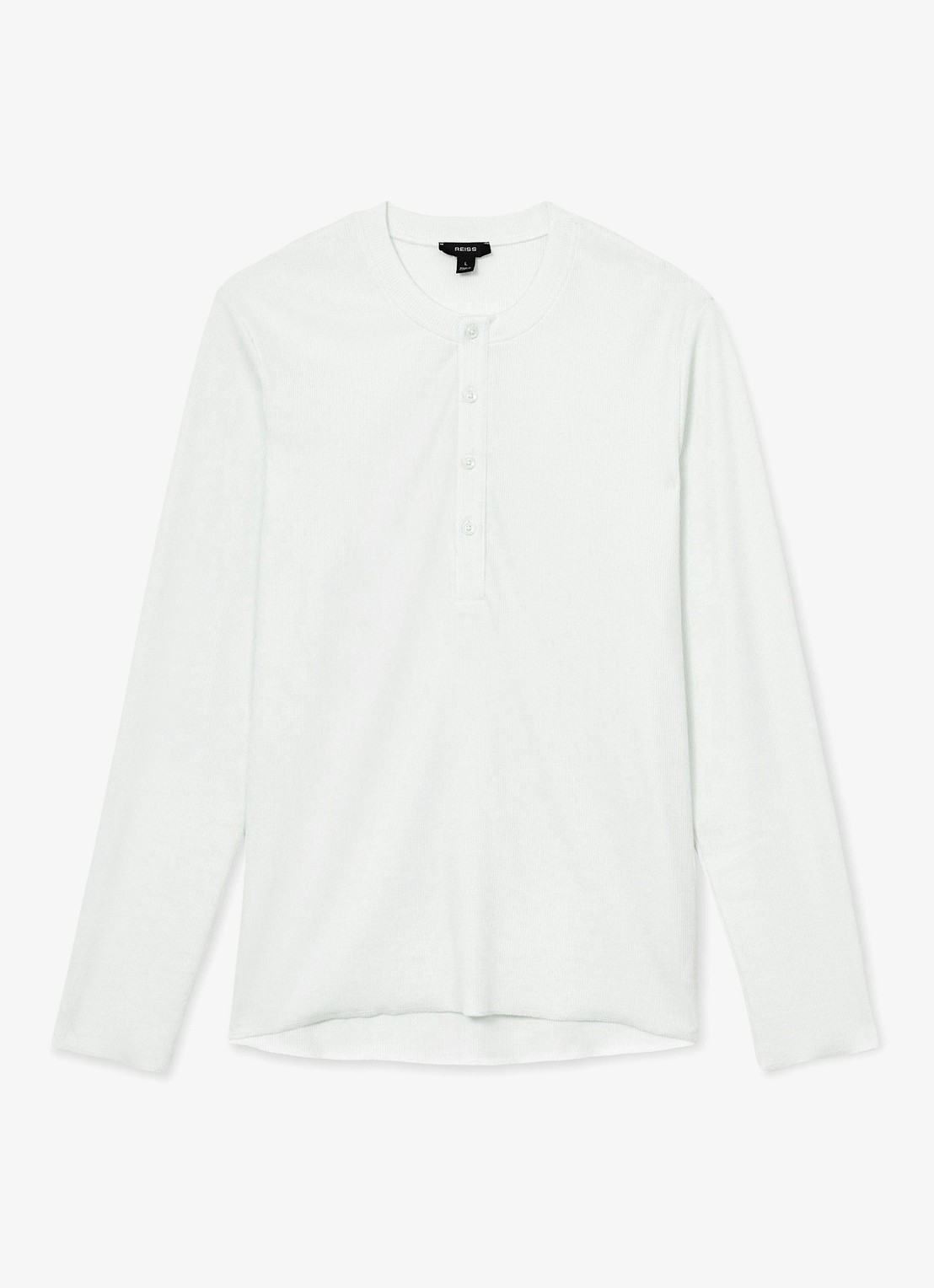 Reiss Francisco longsleeve met ribstructuur - voorkant 2 wit